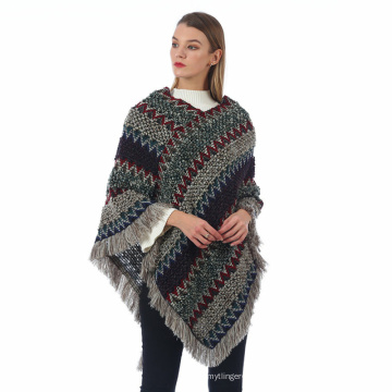 Ponchos et capes à carreaux chauds automne hiver pour femmes châles et enveloppes surdimensionnés